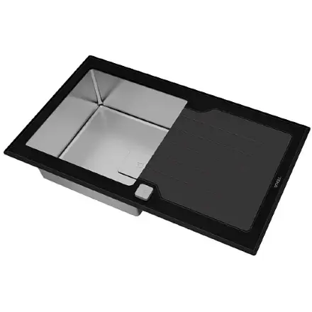 Кухонная мойка Teka Diamond RS15 1B 1D 86 BLACK черное стекло