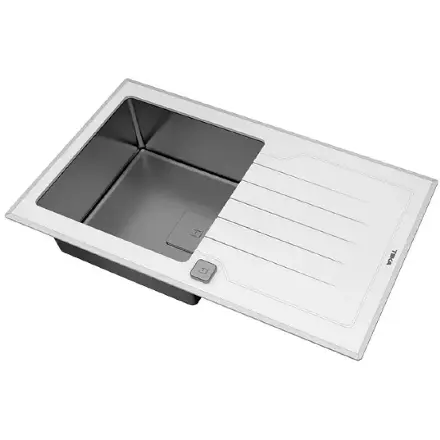Кухонная мойка Teka Diamond RS15 1B 1D 86 WHITE белое стекло