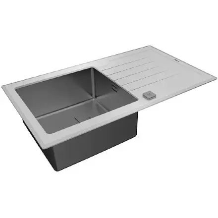 Кухонная мойка Teka Diamond RS15 1B 1D 86 WHITE белое стекло
