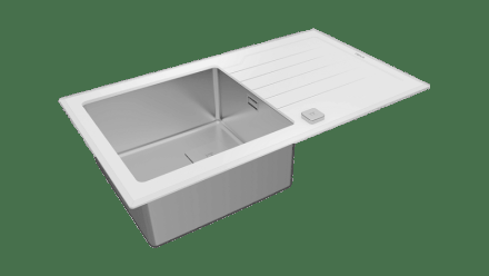 Кухонная мойка Teka Diamond RS15 1B 1D 86 WHITE белое стекло