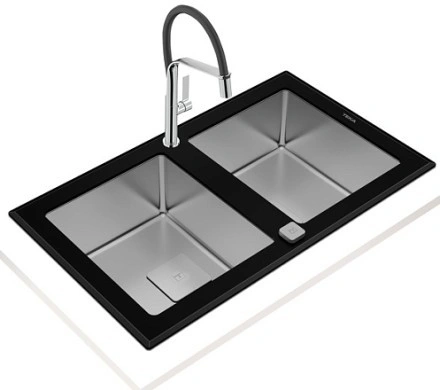 Кухонная мойка Teka Diamond RS15 2B 86 BLACK черное стекло