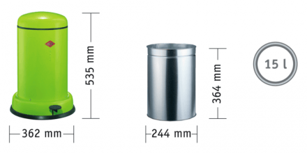Мусорный контейнер Wesco Baseboy зеленый лайм