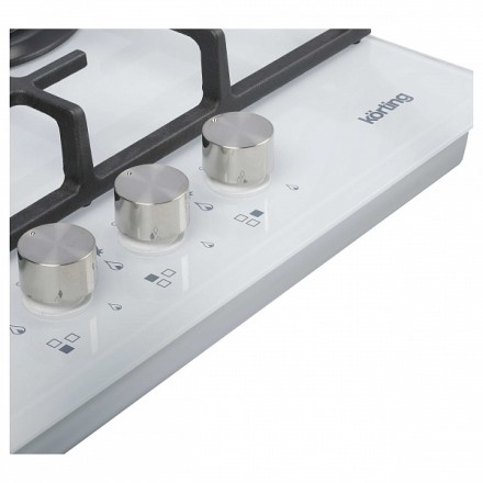 Варочная панель Korting Hgg 4825 ctw стеклянная газовая, цвет белый