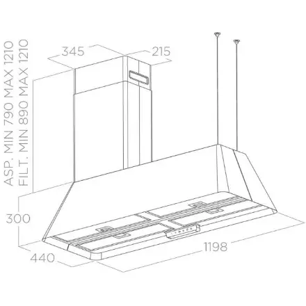 Вытяжка Elica IKONA MAXXI PURE BL MAT/F/120