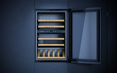 Винный шкаф Kuppersbusch FWK 2852.0 S встраиваемый , цвет черное стекло