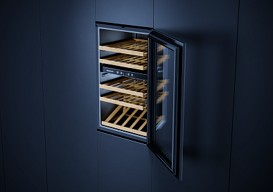 Винный шкаф Kuppersbusch FWK 2852.0 S встраиваемый , цвет черное стекло