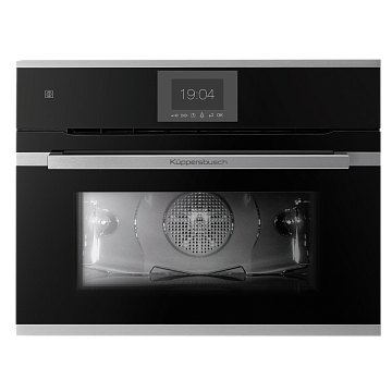 Духовой шкаф Kuppersbusch CBP 6550.0 S1 компактный stainless steel, цвет черное стекло