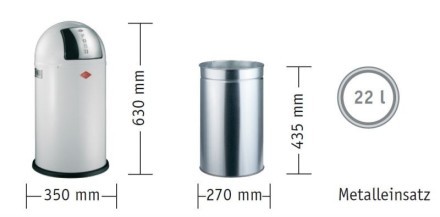 Мусорный контейнер Wesco Pushboy Белый