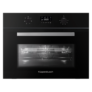 Духовой шкаф Kuppersbusch CMK 6120.0 S с микроволнами компактный , цвет черное стекло