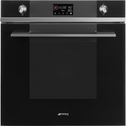 Духовой шкаф Smeg SO6102M2S комбинированный с микроволновой печью, цвет черное стекло Stopsol