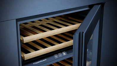 Винный шкаф Kuppersbusch FWKU 1851.0 S встраиваемый , цвет черное стекло