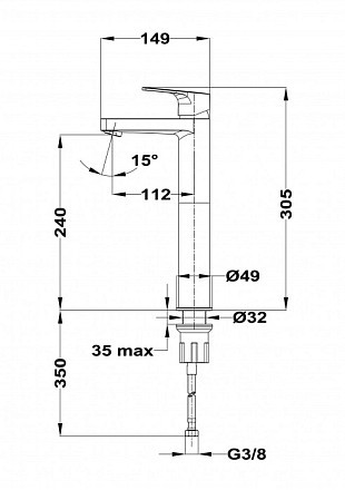 Смеситель для раковины Teka Manacor 843111280