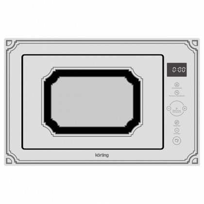 Микроволновая печь Korting KMI 825 RGW с грилем, цвет белое стекло Retro