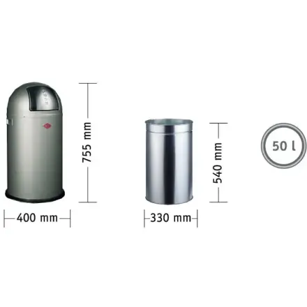 Мусорный контейнер Wesco Pushboy Рубиново-красный