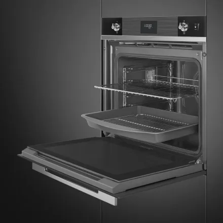 Духовой шкаф Smeg SOP6101S2S с пиролизом и пароувлажнением, цвет серебристое стекло Stopsol