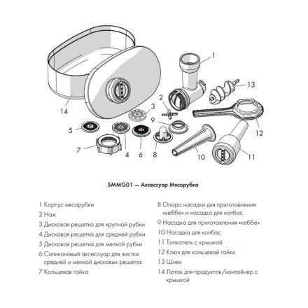 Насадка-мясорубка для планетарного миксера Smeg SMMG01