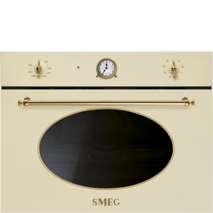 Микроволновая печь Smeg SF4800MP, цвет кремовый (фурнитура позолоченная)