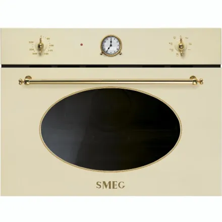 Микроволновая печь Smeg SF4800MP, цвет кремовый (фурнитура позолоченная)