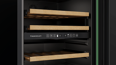 Винный шкаф Kuppersbusch FWK 6862.0 S встраиваемый, цвет черное стекло