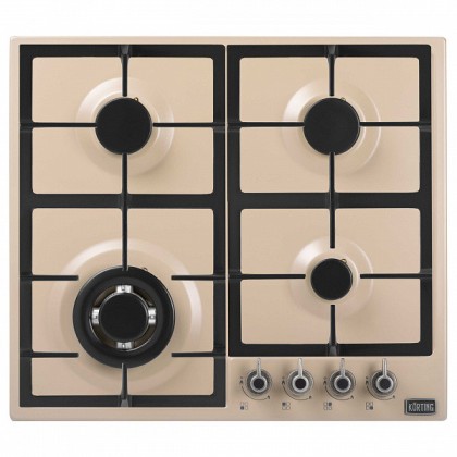 Варочная панель Korting HG 665 CTSK газовая, цвет кашемир, цвет ручек состаренное серебро