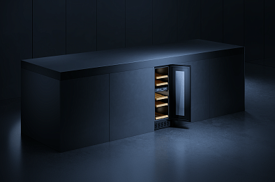 Винный шкаф Kuppersbusch FWKU 1531.0 S встраиваемый, цвет черное стекло