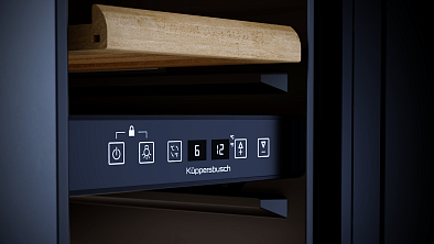 Винный шкаф Kuppersbusch FWKU 1531.0 S встраиваемый, цвет черное стекло