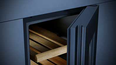 Винный шкаф Kuppersbusch FWKU 1531.0 S встраиваемый, цвет черное стекло