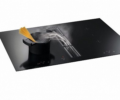 Варочная панель Kuppersbusch KMI 9800.0 SR индукционная с вытяжкой, цвет черное стекло