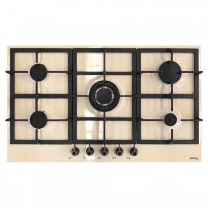 Варочная панель Korting HG 965 CTRB газовая, цвет слоновая кость, цвет ручек бронза