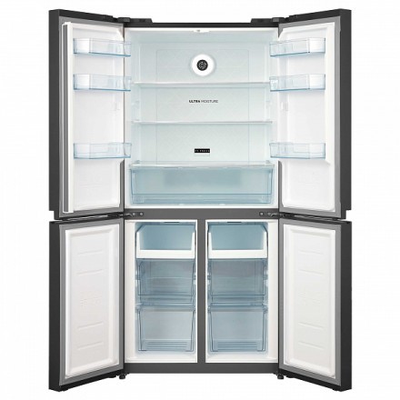 Холодильник Korting KNFM 81787 GN, цвет черное стекло