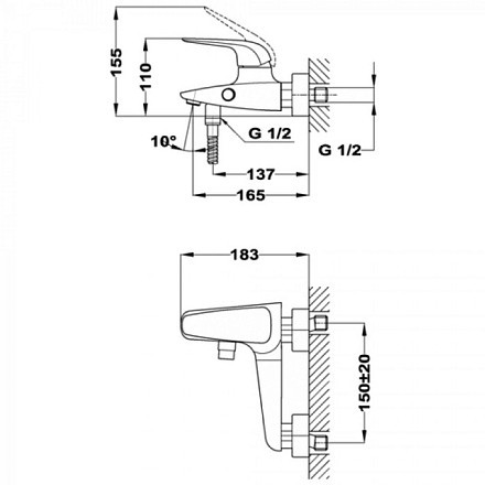 Смеситель для ванны Teka Itaca 671210200