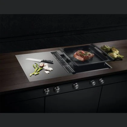 Варочная панель Kuppersbusch KMI 9850.0 SR Black Chrome индукционная с вытяжкой