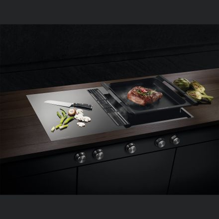 Варочная панель Kuppersbusch KMI 9850.0 SR Black Chrome индукционная с вытяжкой