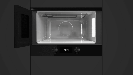 Встраиваемая микроволновая печь с грилем на 22 л с керамической базой/ Коллекция Full Black