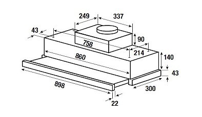 Вытяжка Kuppersbusch DEF 9800.0 E встраиваемая, с выдвижным экраном , цвет нержавеющая сталь