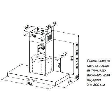 Вытяжка Kuppersbusch DW 6340.1 E настенная, цвет нержавеющая сталь