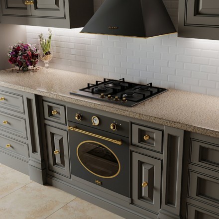 Вытяжка Korting Khc 6648 rn купольная, цвет матовый черный