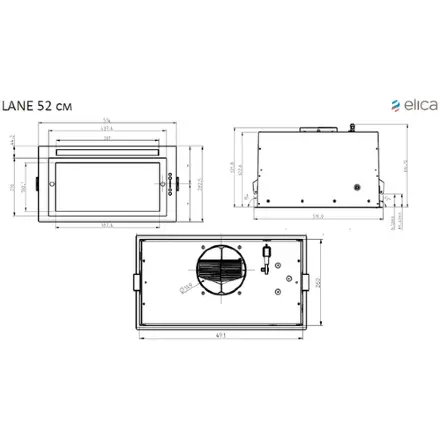 Вытяжка Elica LANE SENSOR BL MAT/A/52