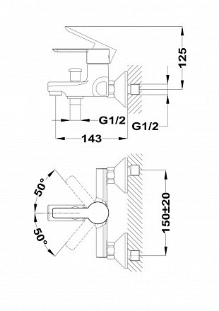 Смеситель для ванны Teka Petra 811216200
