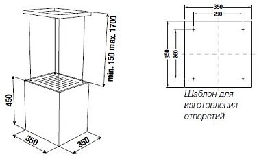 Островная вытяжка Kuppersbusch DI 3800.0 S1 stainless steel, цвет черное стекло