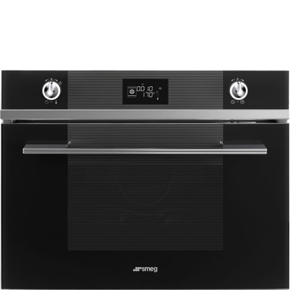 Духовой шкаф Smeg SF4102VCN комбинированный с пароваркой, цвет черное стекло