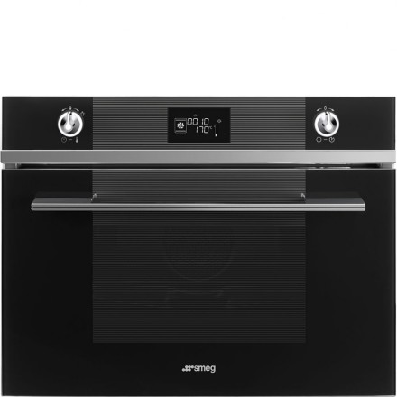 Духовой шкаф Smeg SF4102VCN комбинированный с пароваркой, цвет черное стекло