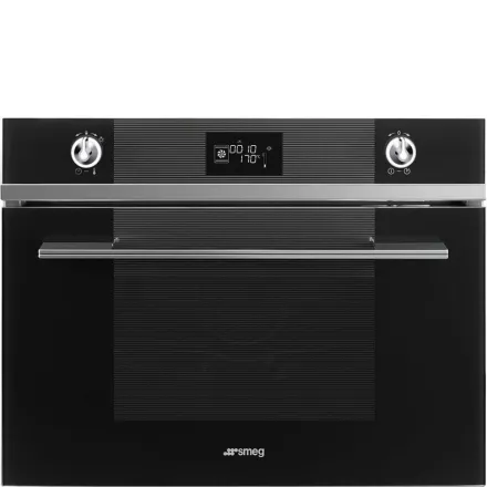 Духовой шкаф Smeg SF4102VCN комбинированный с пароваркой, цвет черное стекло