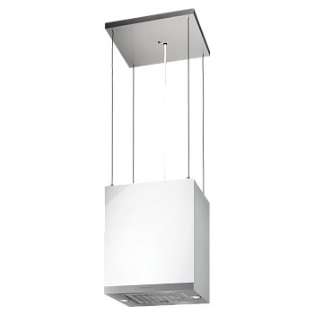 Островная вытяжка Kuppersbusch DI 3800.0 W1 stainless steel, цвет белое стекло