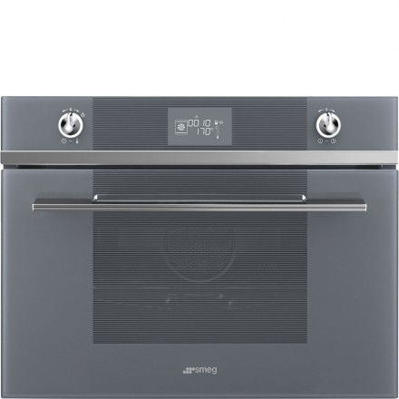 Духовой шкаф Smeg SF4102VCS комбинированный с пароваркой, цвет серебристое стекло Stopsol