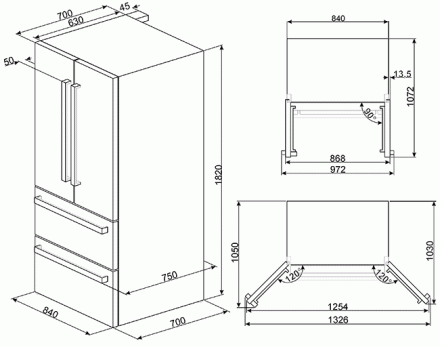 Холодильник Smeg FQ55FXDE, цвет нержавеющая сталь