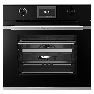 Духовой шкаф Kuppersbusch BD 6340.0 S1 комбинированный с паром stainless steel, цвет черное стекло