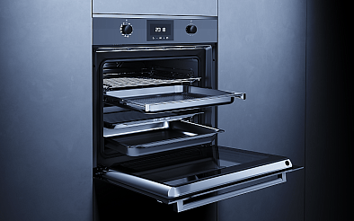 Духовой шкаф Kuppersbusch BD 6340.0 S1 комбинированный с паром stainless steel, цвет черное стекло