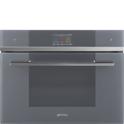 Духовой шкаф Smeg SF4104WVCPS комбинированный с пароваркой, цвет серебристое стекло Stopsol
