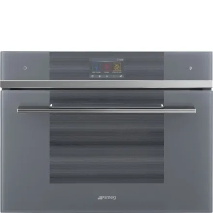 Духовой шкаф Smeg SF4104WVCPS комбинированный с пароваркой, цвет серебристое стекло Stopsol